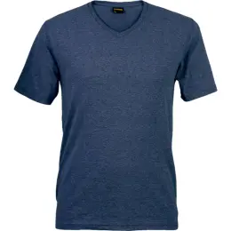 Mens 170g Slim Fit V-Neck T-Shirt Navy Melange